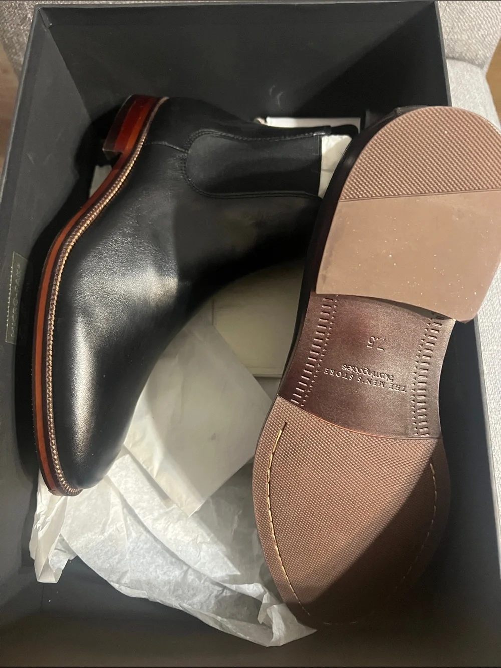 Bloomingdales The Mens Store Black Leather Men’s Chelsea Boots